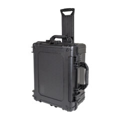 Hard sided, wheeled carry case