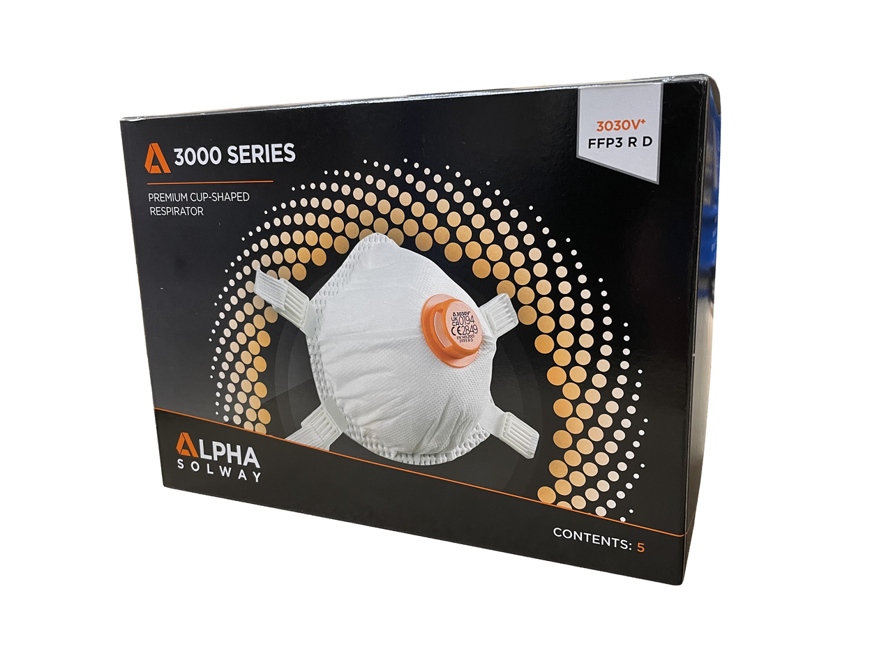 Alpha Solway 3030V+ FFP3 Disposable Mask (Box of 5) - Image 2